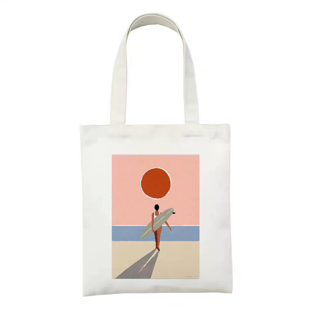 Płócienna torba na ramię dla kobiet z motywem słońca i księżyca - Wianko - 15