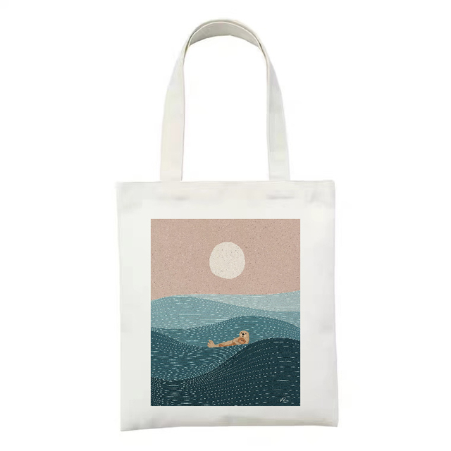 Płócienna torba na ramię dla kobiet z motywem słońca i księżyca - Wianko - 24