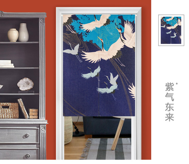 Zasłona do drzwi Home Decor w japońskim stylu z kwiatowym wzorem i krajobrazem - Wianko - 3