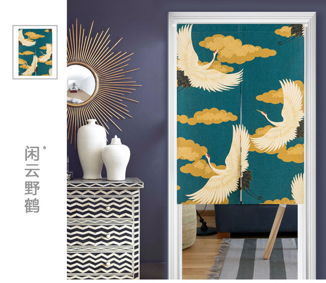 Zasłona do drzwi Home Decor w japońskim stylu z kwiatowym wzorem i krajobrazem - Wianko - 5
