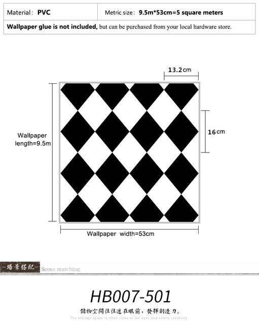 Tapeta czarno-biała plaid o prostym diamentowym wzorze w stylu skandynawskim-amerykańsko-chińskim, małych kwadratów - Wianko - 1