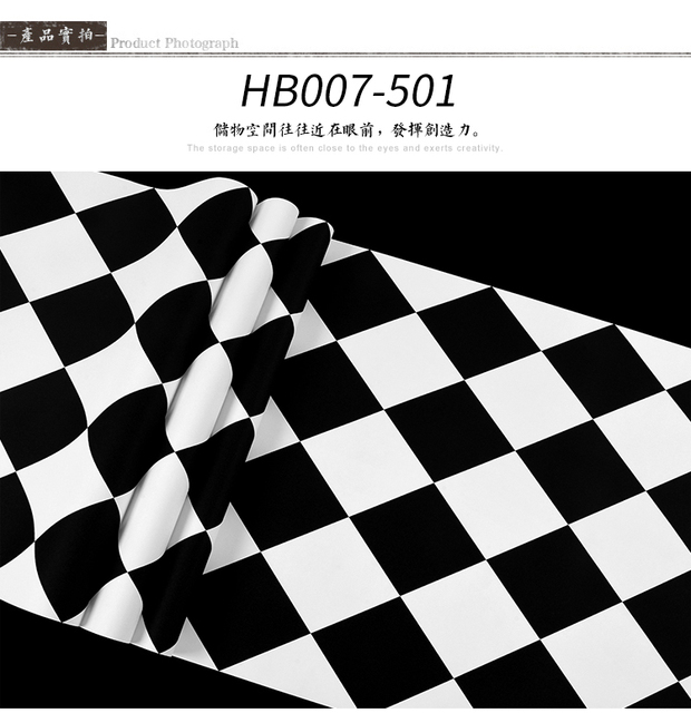 Tapeta czarno-biała plaid o prostym diamentowym wzorze w stylu skandynawskim-amerykańsko-chińskim, małych kwadratów - Wianko - 4