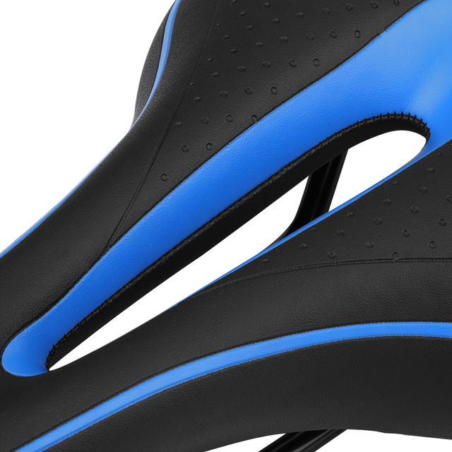 Nowe siodełko do roweru górskiego - ergonomiczne, z otworem, poduszka silikonowa, skóra PU, tekstura Rail Bike - Wianko - 5