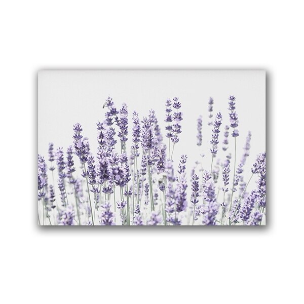 Plakat nowoczesny z kwiatami lawendy na płótnie - fioletowa dekoracja ściany, malarstwo skandynawskie - Wianko - 6