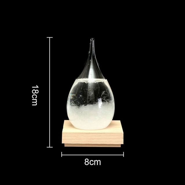 Barometr chemiczny Droplet - prognoza pogody z drewnianą podstawą - Wianko - 11