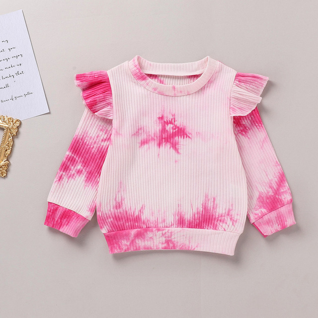 Zestaw Baby Girl jesienno-wiosenny: Tie-dye stroje z długim rękawem T-shirt + spodnie, 1-4 lat - Wianko - 15