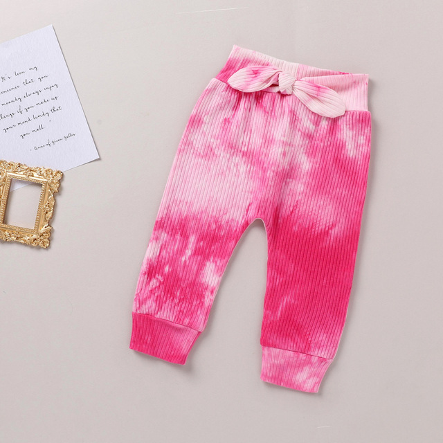 Zestaw Baby Girl jesienno-wiosenny: Tie-dye stroje z długim rękawem T-shirt + spodnie, 1-4 lat - Wianko - 21