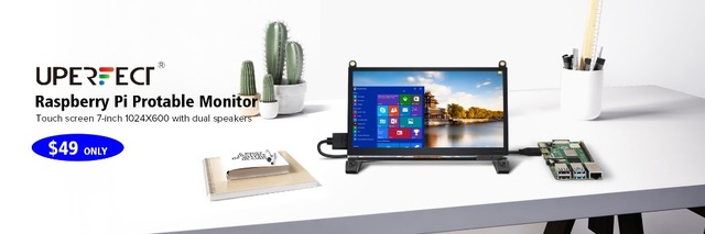 UPERFECT Przenośny Monitor LCD 5 Cali z Wyświetlaczem Dotykowym IPS, 800*480, 16:9, USB, HDMI, Dwa Głośniki, Kompatybilny z Raspberry Pi - Wianko - 2