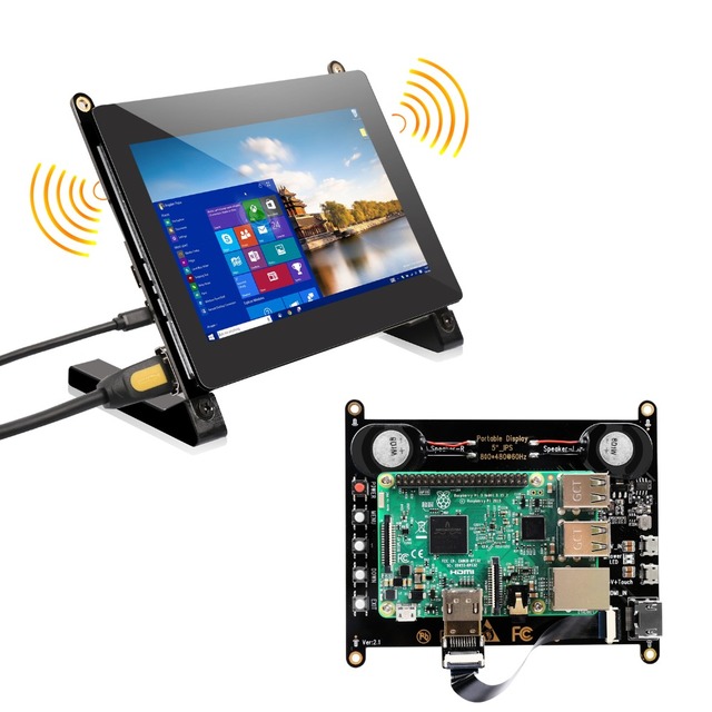 UPERFECT Przenośny Monitor LCD 5 Cali z Wyświetlaczem Dotykowym IPS, 800*480, 16:9, USB, HDMI, Dwa Głośniki, Kompatybilny z Raspberry Pi - Wianko - 10