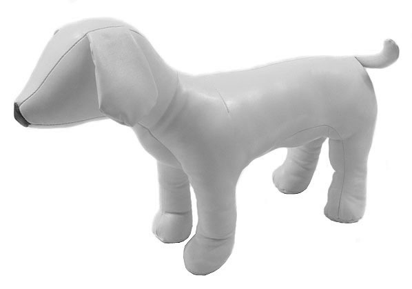 Skórzany manekin w kształcie psa DML-001AB, czarno-biały, pozycja stojąca - Wianko - 3
