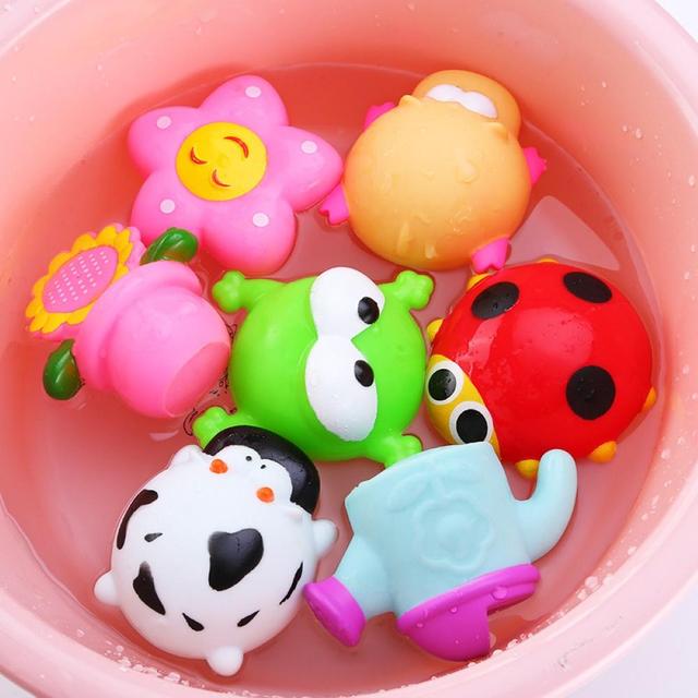 Zabawka do kąpieli Baby Cartoon - 7 sztuk zwierząt pływających w wodzie, idealna do gier i zabaw podczas prysznica dla maluchów - Wianko - 2
