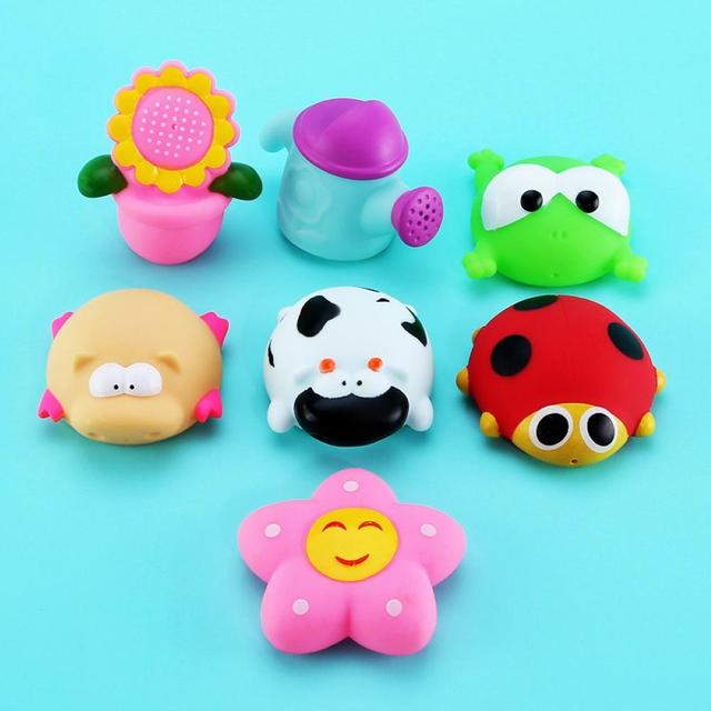 Zabawka do kąpieli Baby Cartoon - 7 sztuk zwierząt pływających w wodzie, idealna do gier i zabaw podczas prysznica dla maluchów - Wianko - 3