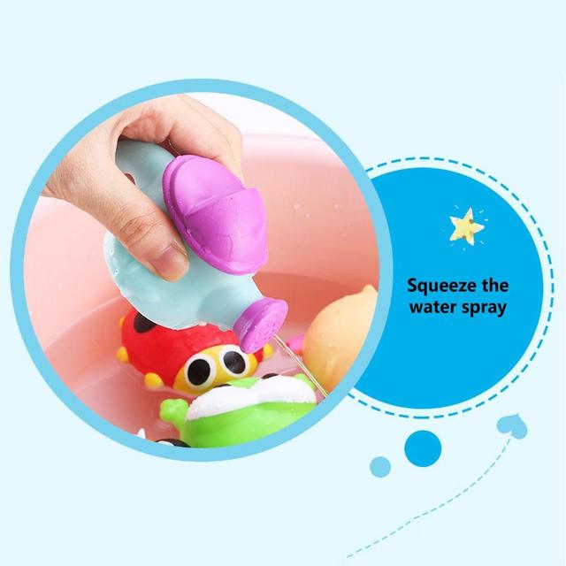 Zabawka do kąpieli Baby Cartoon - 7 sztuk zwierząt pływających w wodzie, idealna do gier i zabaw podczas prysznica dla maluchów - Wianko - 7
