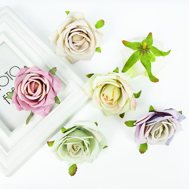 Róże jedwabne 7cm, 5/10 sztuk, dekoracja ślubna i domowa, DIY, scrapbooking - Wianko - 6