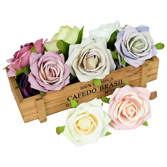 Róże jedwabne 7cm, 5/10 sztuk, dekoracja ślubna i domowa, DIY, scrapbooking - Wianko - 14