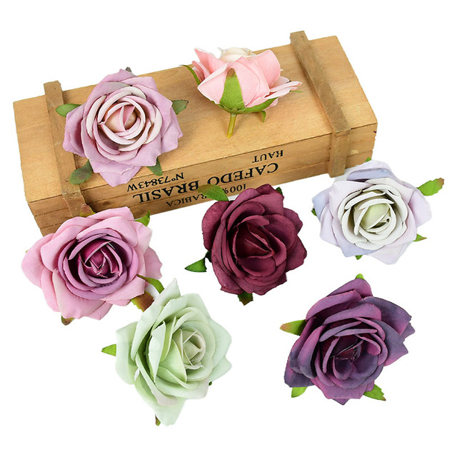 Róże jedwabne 7cm, 5/10 sztuk, dekoracja ślubna i domowa, DIY, scrapbooking - Wianko - 15