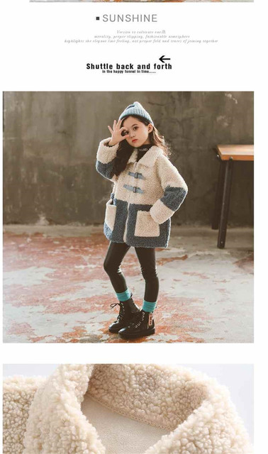 Dziewczynka zimowa kurtka wełniana dla dzieci 3-14 lat - Wianko - 14
