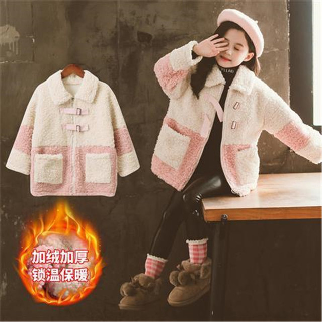 Dziewczynka zimowa kurtka wełniana dla dzieci 3-14 lat - Wianko - 3