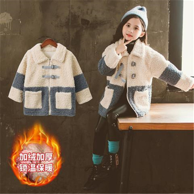 Dziewczynka zimowa kurtka wełniana dla dzieci 3-14 lat - Wianko - 4