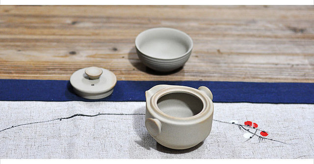 Zestaw naczyń do herbaty: Retro ceramika - dzbanek, filiżanki, czajnik, podróżny zestaw, prezenty, chińska ceremonia, parzenie herbaty - Wianko - 14