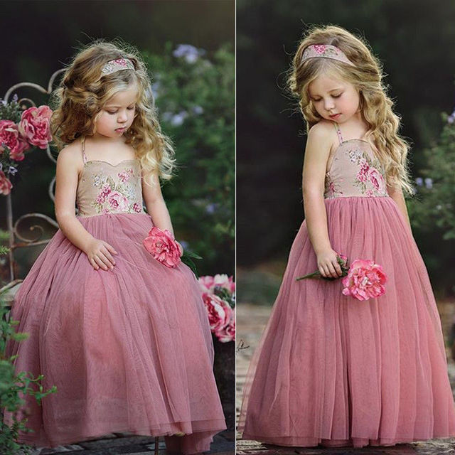Księżniczka słodka sukienka dla dziewczynek bez rękawów, z kwiatowym nadrukiem i koronkowym pasem, do kostek, Tutu, rozmiar 1-7 lat - Wianko - 3