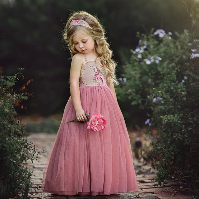 Księżniczka słodka sukienka dla dziewczynek bez rękawów, z kwiatowym nadrukiem i koronkowym pasem, do kostek, Tutu, rozmiar 1-7 lat - Wianko - 5