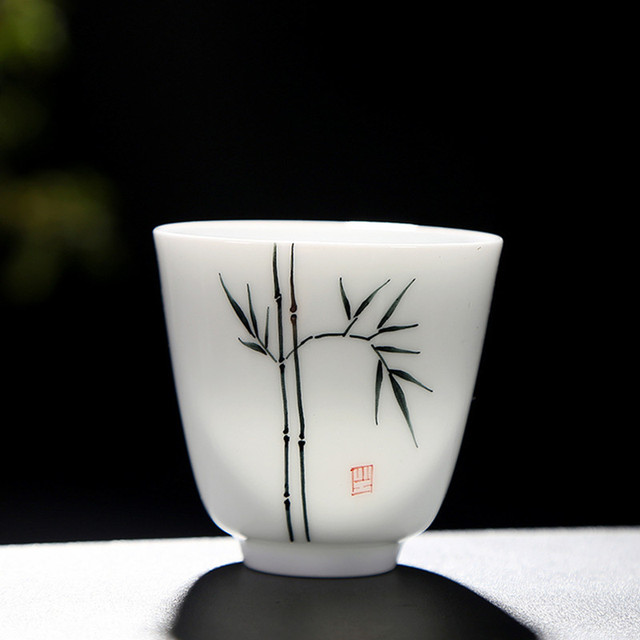 Zestaw 4 filiżanek do kawy i herbaty ze zbioru Jingdezhen z ręcznie malowaną ceramiczną porcelaną - Wianko - 4