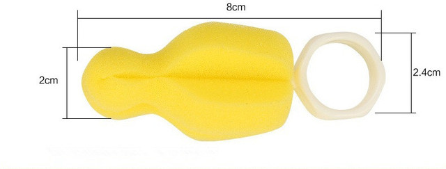 360 stopni obracająca się gąbka do czyszczenia butelek z żółtym sutek dla niemowląt – idealna dla smoczków i butelek do karmienia - Wianko - 3