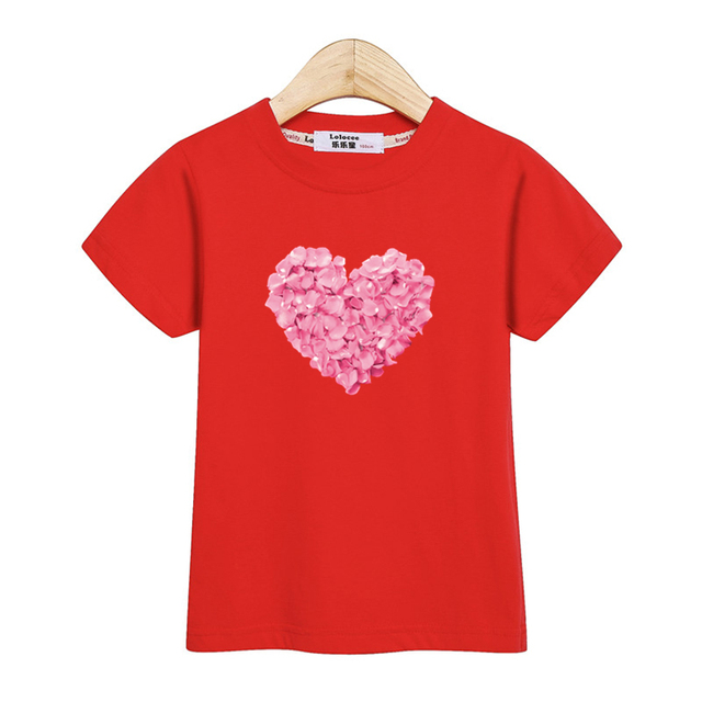 Dziewczęce różowe t-shirty Aimi Lakana z krótkim rękawem - płatek miłości, bawełniane ubrania dziecięce 3-14T - Wianko - 4