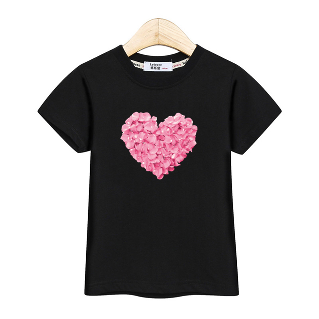 Dziewczęce różowe t-shirty Aimi Lakana z krótkim rękawem - płatek miłości, bawełniane ubrania dziecięce 3-14T - Wianko - 3