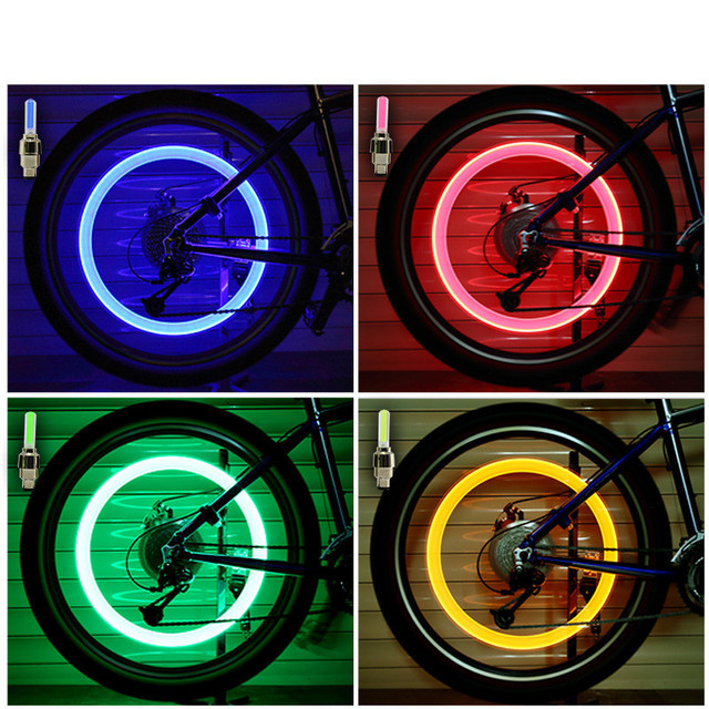 Lampa LED Flash Spoke - oświetlenie rowerowe na wentyle, neonowa nakładka na trzonek zaworu opony, dostępna w kolorze wystarczającego światła dla motocykli i rowerów, 1 szt - Wianko - 4