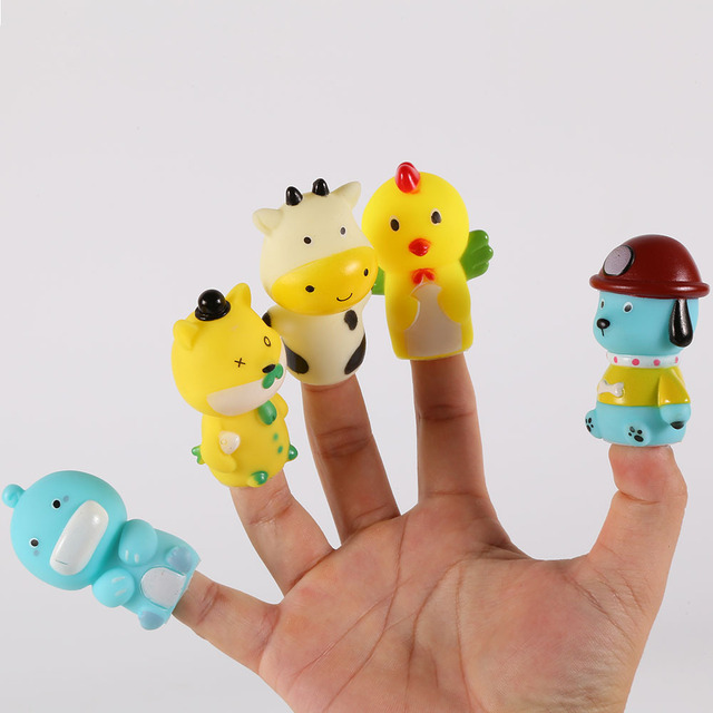 Pacynka Finger Puppets - plastikowa zabawka dla dzieci, mini zwierzęta edukacyjne ręcznie wykonane, w stylu kreskówki - Wianko - 2
