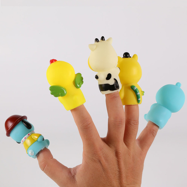 Pacynka Finger Puppets - plastikowa zabawka dla dzieci, mini zwierzęta edukacyjne ręcznie wykonane, w stylu kreskówki - Wianko - 3