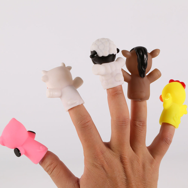 Pacynka Finger Puppets - plastikowa zabawka dla dzieci, mini zwierzęta edukacyjne ręcznie wykonane, w stylu kreskówki - Wianko - 7