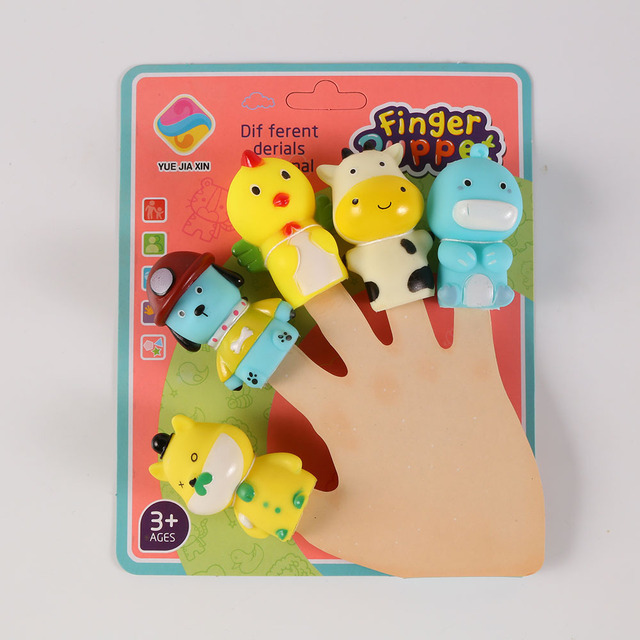 Pacynka Finger Puppets - plastikowa zabawka dla dzieci, mini zwierzęta edukacyjne ręcznie wykonane, w stylu kreskówki - Wianko - 1