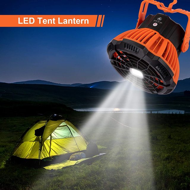 Lampa awaryjna Solar Camping LED Light z wentylatorem, USB Power Bank, akumulatorem 60H na namiot i na zewnątrz BBQ - Wianko - 1