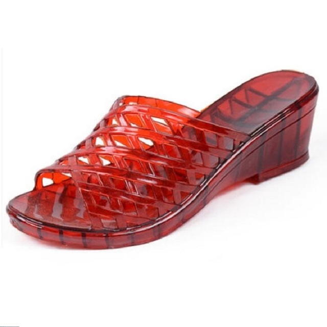 Kliny obcasy Peep Toe Gladiator damskie klapki na plażę z przeszyciami i wycięciami 0923 - Wianko - 5