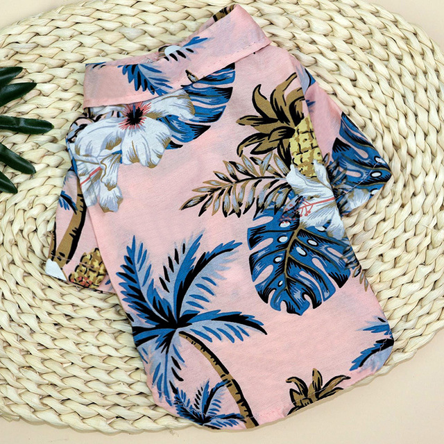 Koszulka plażowa dla zwierząt w stylu hawajskim - letnie, kwiatowe ubranie dla psów Pitbull, Yorkshire, Chihuahua - moda dla Twojego pupila! - Wianko - 7