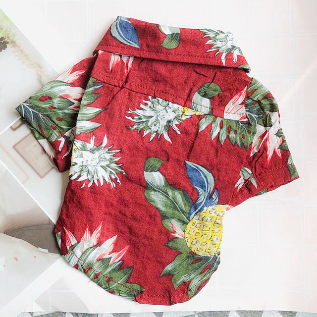 Koszulka plażowa dla zwierząt w stylu hawajskim - letnie, kwiatowe ubranie dla psów Pitbull, Yorkshire, Chihuahua - moda dla Twojego pupila! - Wianko - 13