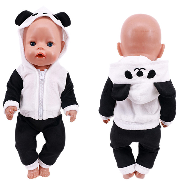 Krótki puchowy garnitur dla lalki, jednorożec/Panda/Kitty, dla amerykańskich lalek 18 cali, 43 cm, w wielu kolorach - prezent dla noworodka - Wianko - 4