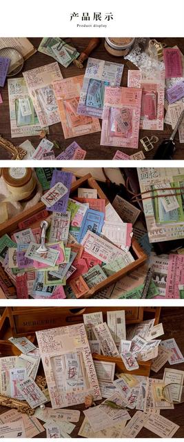 Paczka 40 sztuk vintage stamp bilet papierowa naklejka DIY ozdobny pamiętnik journal scrapbooking etykieta planisty naklejki estetyczne papiernicze - Wianko - 7