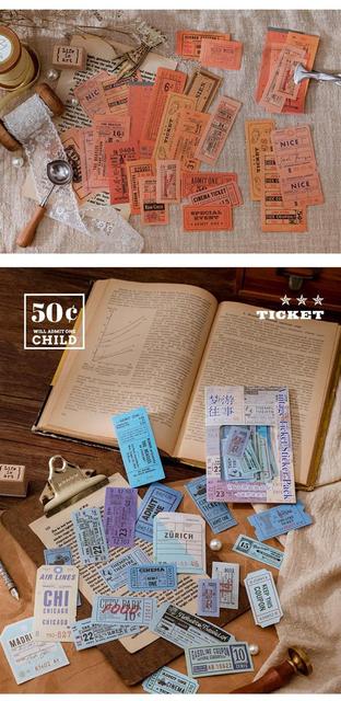 Paczka 40 sztuk vintage stamp bilet papierowa naklejka DIY ozdobny pamiętnik journal scrapbooking etykieta planisty naklejki estetyczne papiernicze - Wianko - 12