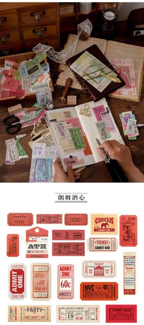 Paczka 40 sztuk vintage stamp bilet papierowa naklejka DIY ozdobny pamiętnik journal scrapbooking etykieta planisty naklejki estetyczne papiernicze - Wianko - 3