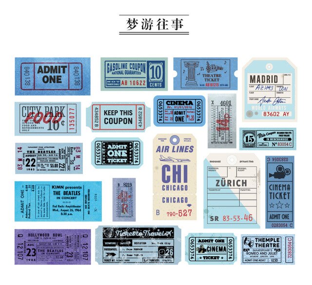 Paczka 40 sztuk vintage stamp bilet papierowa naklejka DIY ozdobny pamiętnik journal scrapbooking etykieta planisty naklejki estetyczne papiernicze - Wianko - 6