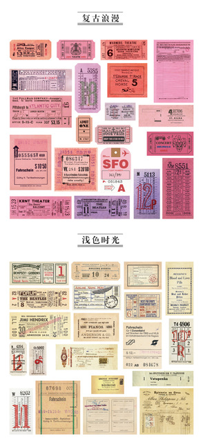 Paczka 40 sztuk vintage stamp bilet papierowa naklejka DIY ozdobny pamiętnik journal scrapbooking etykieta planisty naklejki estetyczne papiernicze - Wianko - 4