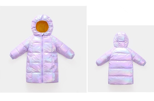 Długi płaszcz zimowy dla dzieci 1-6 lat - dziewczyny i chłopcy, jasny kolor, wyściełana kurtka, gruba bawełniana dolna część, ciepła odzież wierzchnia - Wianko - 4