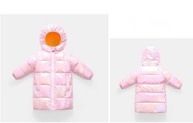 Długi płaszcz zimowy dla dzieci 1-6 lat - dziewczyny i chłopcy, jasny kolor, wyściełana kurtka, gruba bawełniana dolna część, ciepła odzież wierzchnia - Wianko - 6