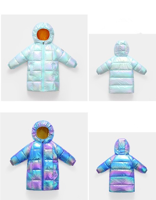 Długi płaszcz zimowy dla dzieci 1-6 lat - dziewczyny i chłopcy, jasny kolor, wyściełana kurtka, gruba bawełniana dolna część, ciepła odzież wierzchnia - Wianko - 5