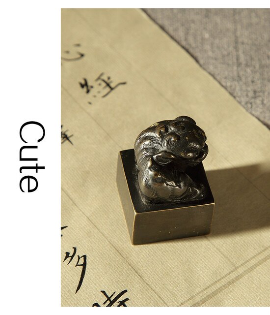 Przenośne metalowe przyciski do papieru zabytkowe kaligrafii - tradycyjny brązowy Chiński przyciski do papieru - Wianko - 2