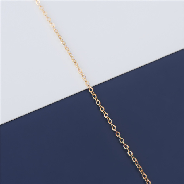 925 Sterling Silver pojedyncza nitka Link łańcuchy pozłacane kolor długi łańcuch naszyjnik DIY bransoletka łańcuchy przedłużające - 50 cm - Wianko - 3